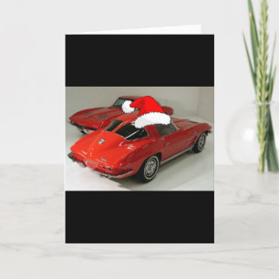 Julrött Corvette Classic Split Window Helgkort