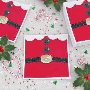 Julrött Elf Belly Monogram-Julfest Pappersservett