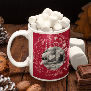 Julrött foto-Helgdag Baking Family Recie Kaffemugg