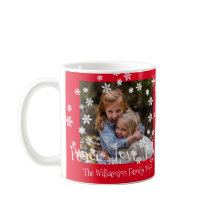 Julrött foto Vita Snowflake-årfamiljen