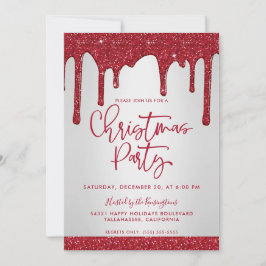 Julrött Glitter-drivrutiner jul Party Inbjudningar