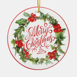 Julrött Grönt, andedräkt, ivy Typografi Julgransprydnad Keramik