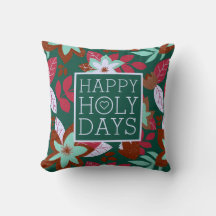 Julrött Grönt Blommigt Modern Helgdag