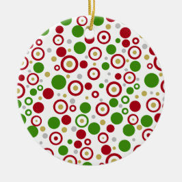 Julrött Grönt Geometric Namn 2 sid Julgransprydnad Keramik
