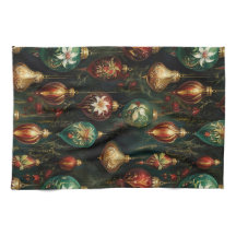 Julrött Grönt Guld Ornaments