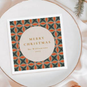 Julrött Grönt i mitten av århundradet Stars Anpass Pappersservett