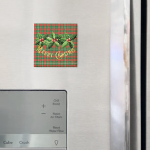 Julrött Grönt med krans Magnet