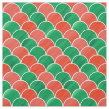 Julrött Grönt Mönster Fabric