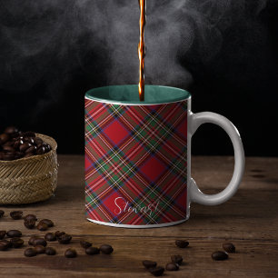 Julrött Grönt Play Rustic Stewart Tartan Två-Tonad Mugg