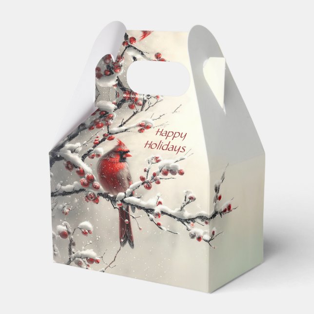 Julrött kardinal Helgdag Gift Box Presentaskar (Framsidan Sidan)