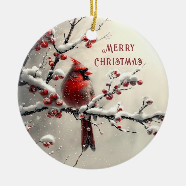 Julrött kardinal Helgdag Ornament (Framsidan)