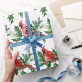 Julrött kardinalfåglar Gräs Cones Brunch Presentpapper