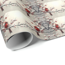 Julrött kardinalsvällning Papper Presentpapper