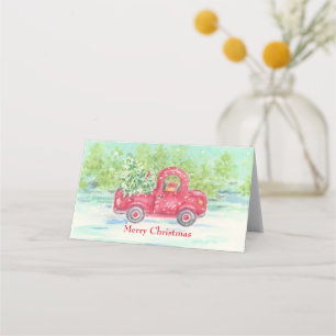 Julrött Lastbil-monteringskort Placeringskort
