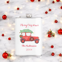 Julrött Lastbil Vitvinylvinylkolv