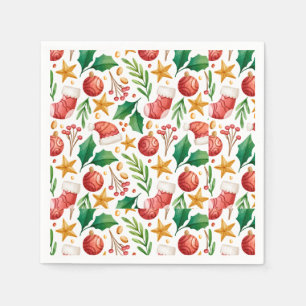 Julrött Lökar, Poinsettia Parts och Nöt Pappersservett