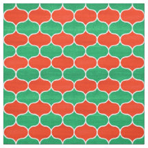 Julrött och Grönt Geometric Ogee Mönster