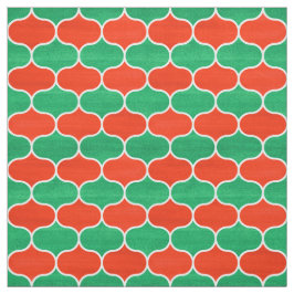 Julrött och Grönt Geometric Ogee Mönster Tyg