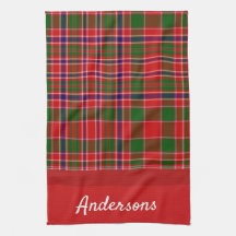 Julrött och Grönt Monogrammed Towel