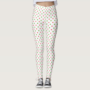 Julrött och Grönt Polka Dot Leggings