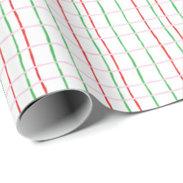 Julrött och Grönt Rand Presentpapper