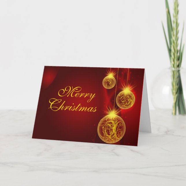 Julrött och Guld, Merry, jul Helgkort (Framsida)