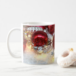 Julrött och Silver Decor Bollar Kaffemugg