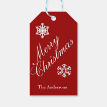 Julrött och vit Snöflingor Gift-Märkre