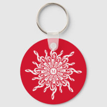 Julrött Ornamental Monogram G-Clef Snowflake