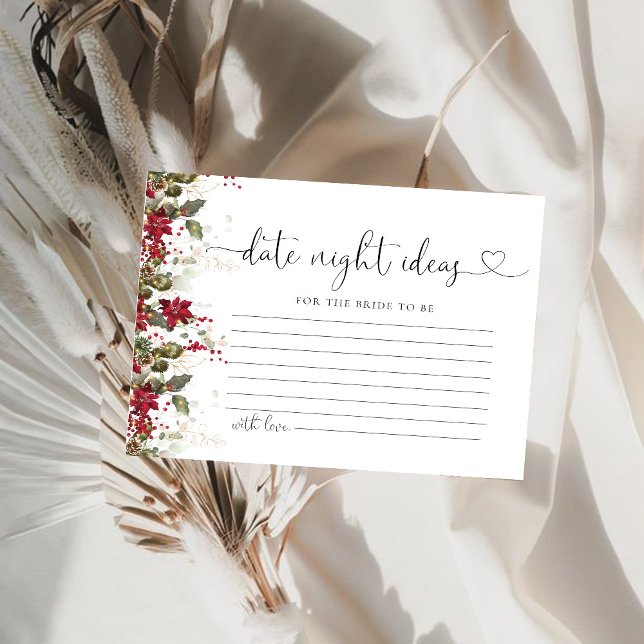 Julrött poinsettia Datum Nattkort (Skapare uppladdad)