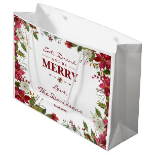 Julrött Poinsettia Drick och var Merry