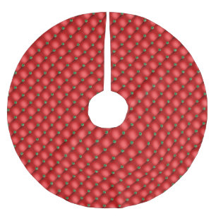 Julrött puffy Quilt Julgransmatta Borstad Polyester
