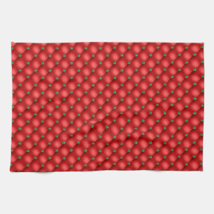 Julrött puffy Quilt Kökshandduk