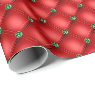 Julrött puffy Quilt Presentpapper
