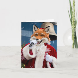 Julrött räv-Sjungor i Santa Kostym Kort
