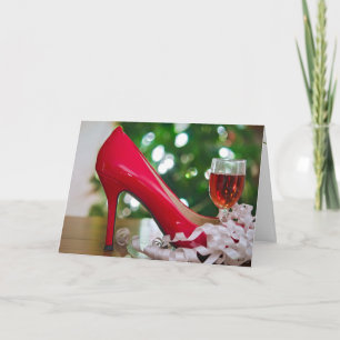 Julrött Shoe Helgkort