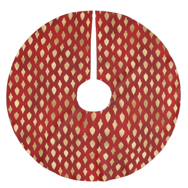 Julrött sött prydnadsföremål från guld, festlig el julgransmatta borstad polyester (Framsidan)