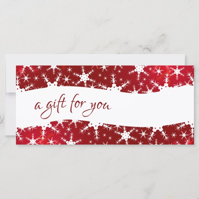 Julrött vinterintyg för Snöflingor (Framsida)