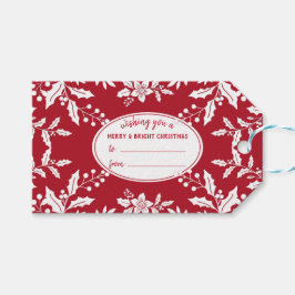 Julrött, Vit Holly, Festive Presentetikett