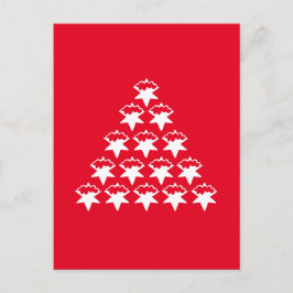 Julrött vitt nu Stars Träd Vykort