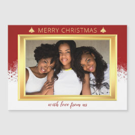 Julrött vitt och Guld Group Photo Helgdag