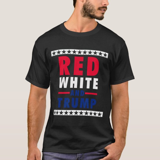 Julrött vitt och trump t shirt (Framsida)