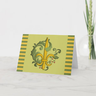 Julrulla Fleur de lis Helgkort