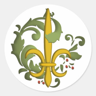 Julrulla Fleur de lis Klistermärke