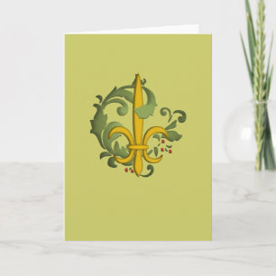 Julrulla Fleur de lis Kort
