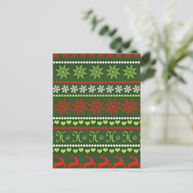 Julrullande Mönster Vykort (Stående Fram)