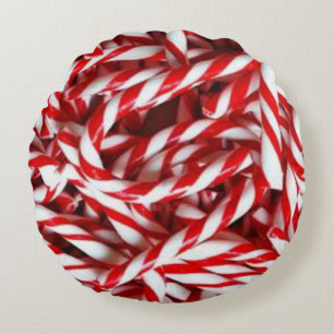 Julrundan Pillow, Candy cane Rund Kudde
