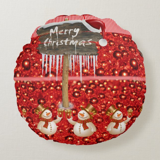 Julrundan Pillow, God jul Rund Kudde (Framsidan)