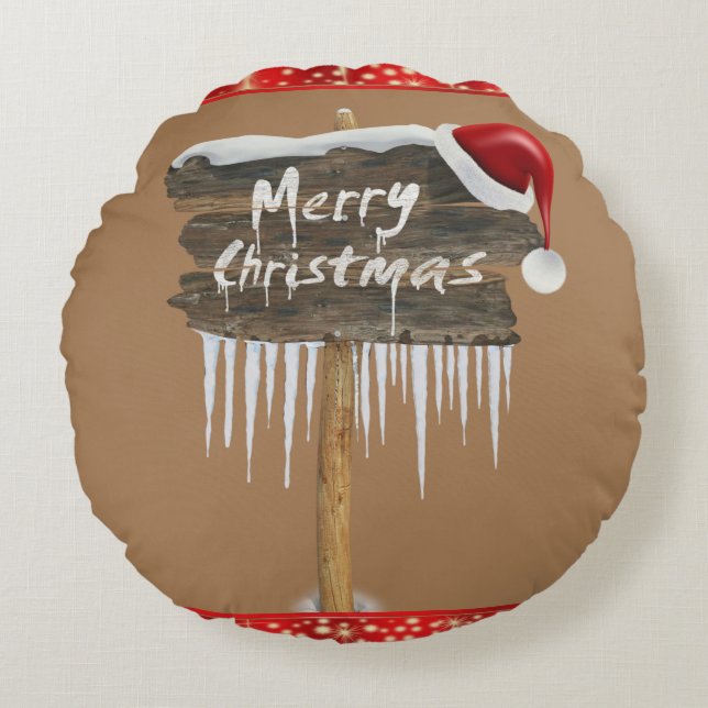 Julrundan Pillow, God jul Rund Kudde (Framsidan)