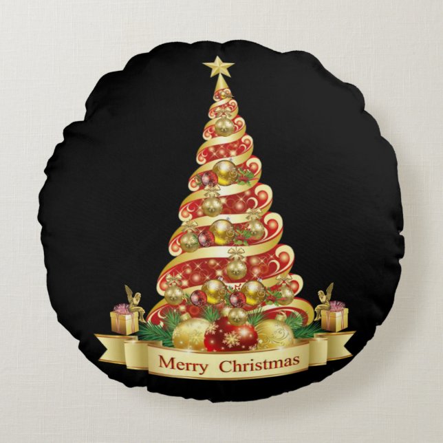 Julrundan Pillow, God jul Rund Kudde (Framsidan)